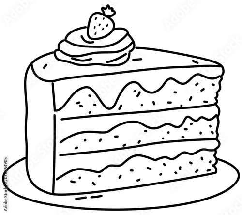 Strawberry cake lineart