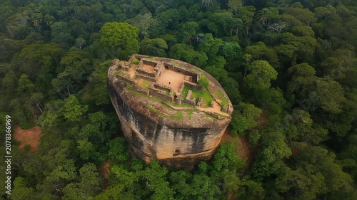 Stunning aerial view sigiriya lion rock fortress in sri lanka