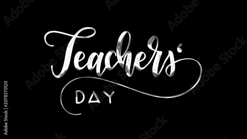 Teachers day text animation in silver. Perfect for greeting cards, posters, social media posts.