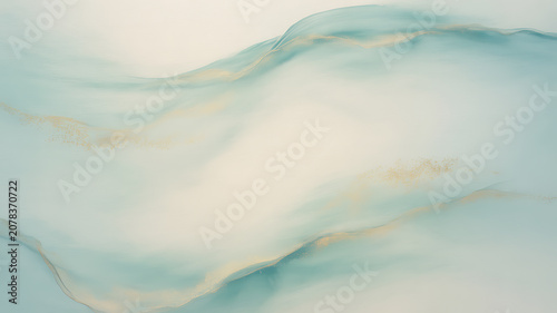 Watercolor wave pattern with gold accents a soft and flowing abstract background fluid texture paint wash art design