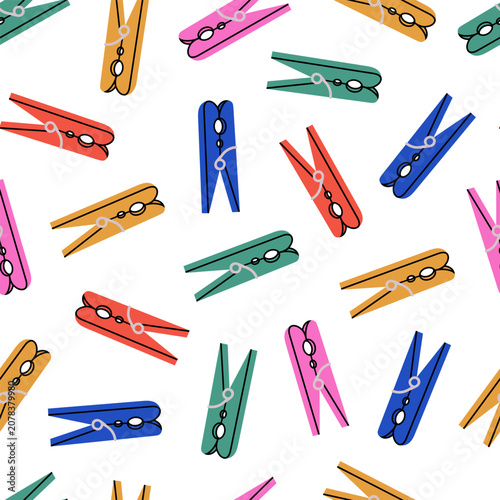 Φωτογραφία Clothespin seamless vector pattern