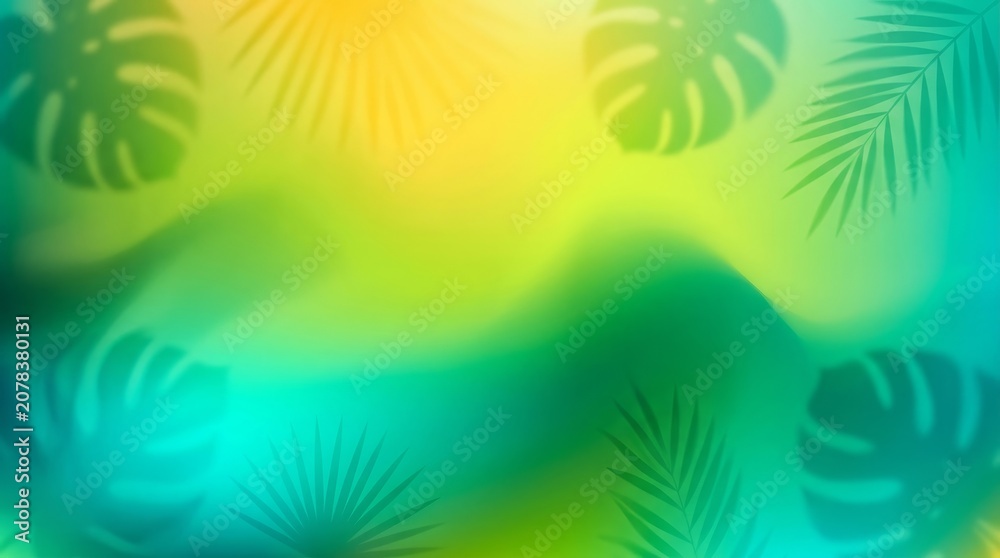 Obraz premium Tropical leaf shadows on colorful gradient background