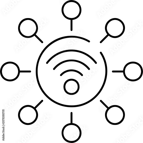 Photos Line Network Icon