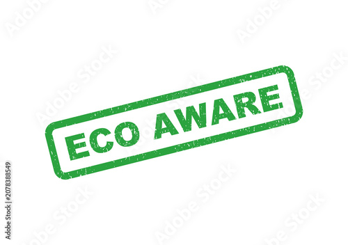 Canvas-taulu Green eco aware rubber stamp style sign with a textured grunge effect