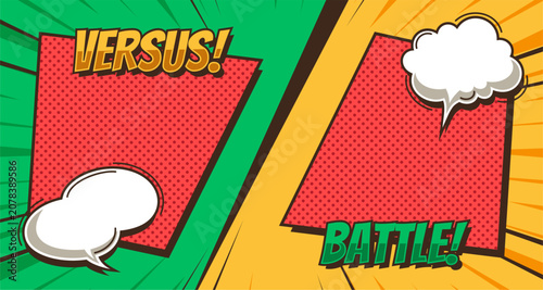 Bild auf Leinwand Comic Book VS Background