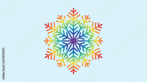 Foto Rainbow Snowflake, Winter, Cold, Christmas, Holiday, Celebration, Design, Graphi
