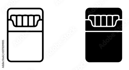 Foto Cigarette Pack Icons, Tobacco Product Symbol, Nicotine Addiction Graphic, Smokin
