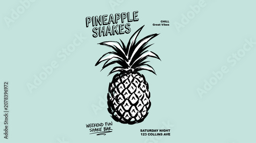Bild auf Leinwand Pineapple shakes vector design
