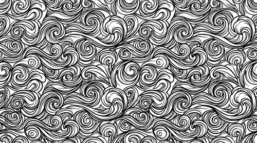An intricate black and white swirling pattern fills the frame.