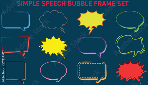 Simple speech bubble and frame set