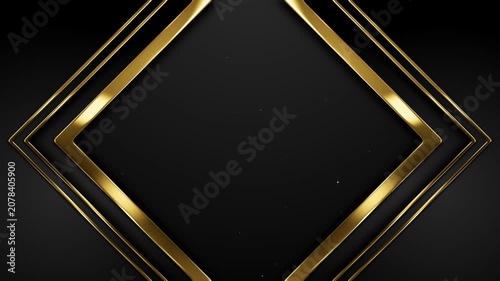 Luxury Black and Gold Diamond Frame Particles Awards Trailer Titles Cinematic Openers Intro Background Loop