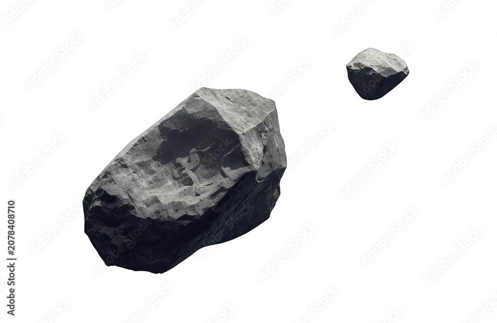 Fototapeta premium Asteroids floating in space, cosmic celestial bodies, space rock, meteoroid, astronomy concept, 3d rendering