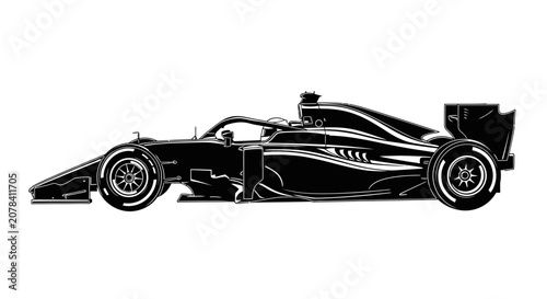 Formula 1 Racing Car Silhouette Vector