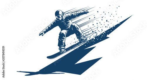 Bild auf Leinwand Dynamic Snowboarder Motion Vector Illustration