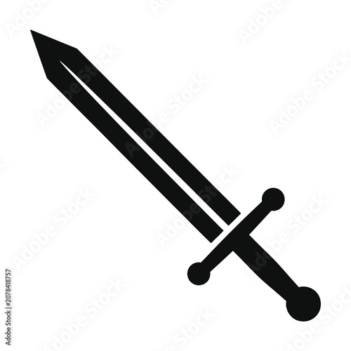 Sword icon symbol weapon sword blade armory fighting medieval  one sword icon