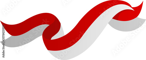 Foto Ribbon Indonesian Flag Ilustration