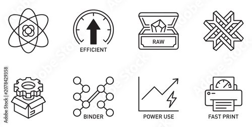 Atom efficient raw material presentation growth fast print scanner.