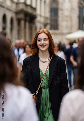 Beautiful young model in street casual fashion.