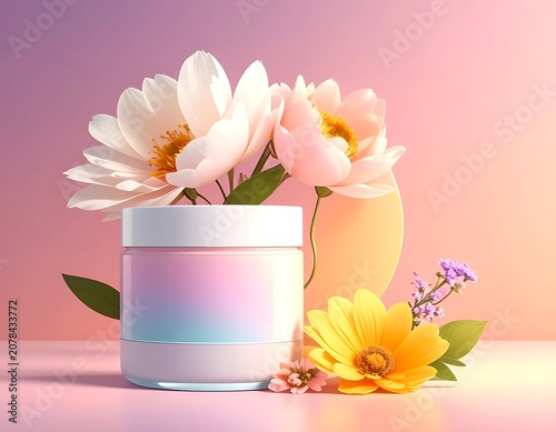 Beautiful flowers in pastel colors arrangement.