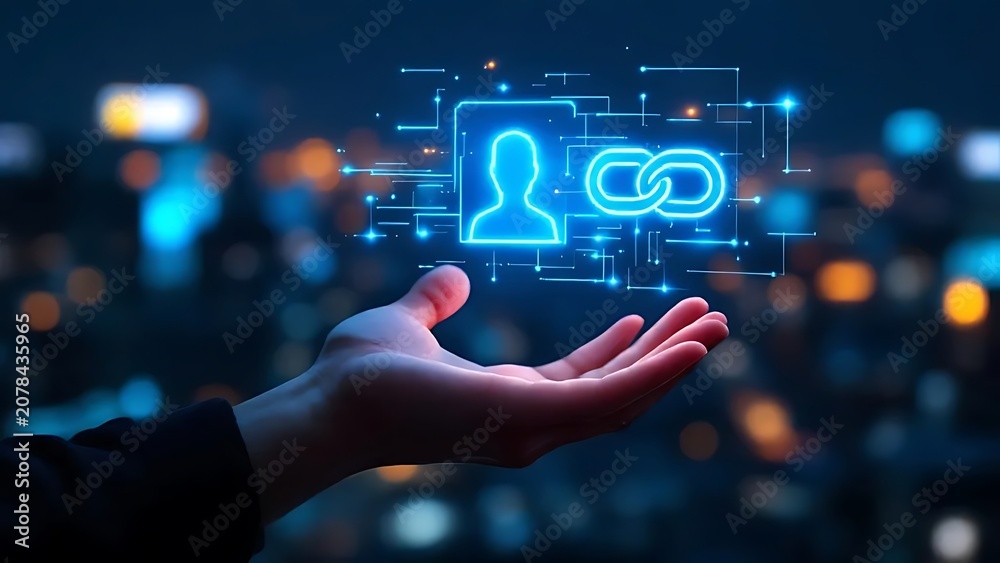 Fototapeta premium Digital identity network concept professional image