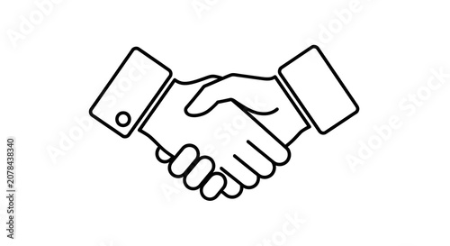 Business Handshake Agreement Icon Vector Illustration.
