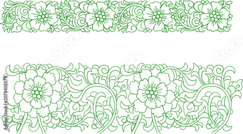 Elegant Floral Embroidery Lace Border Design for Saree, Dupatta, Kurti and Dress