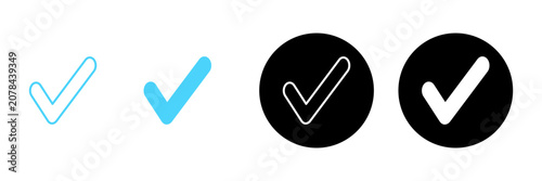 Check mark icon vector. Tick mark sign and symbol