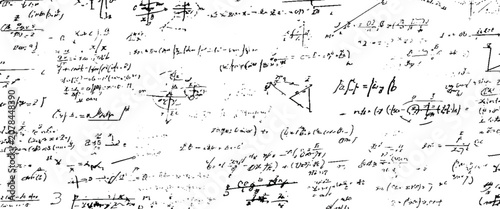Bild auf Leinwand Handwritten mathematical equations and diagrams on a white background mathematic