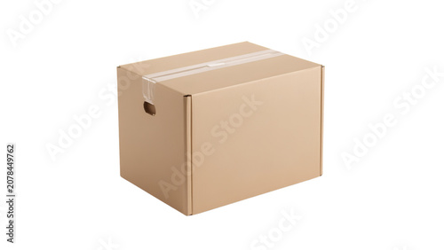 A closed cardboard box