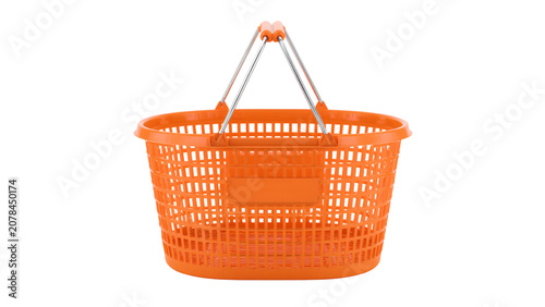 Orange plastic shopping basket