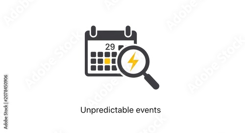 Unpredictable events set showing search for urgent calendar dates