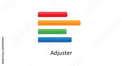 Adjuster set shows colorful horizontal bars representing customizable settings
