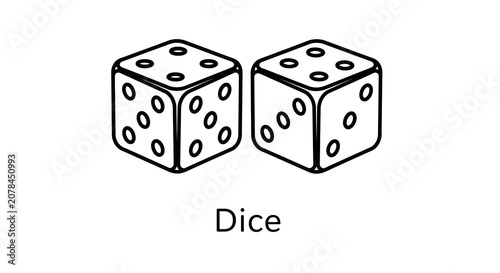 Dice set icon showing two gambling cubes with dotted faces