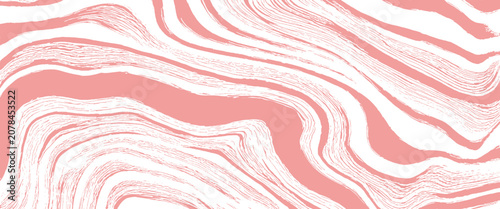 Abstract flowing wavy lines in coral pink and white textured pattern background