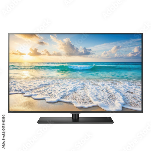 lcd tv and lcd monitor white background 