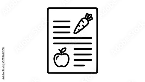 Bild auf Leinwand Healthy meal planning checklist with fruits and vegetables
