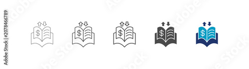 Obraz na plátně ledger icon set consisting of multiple styles vector illustration