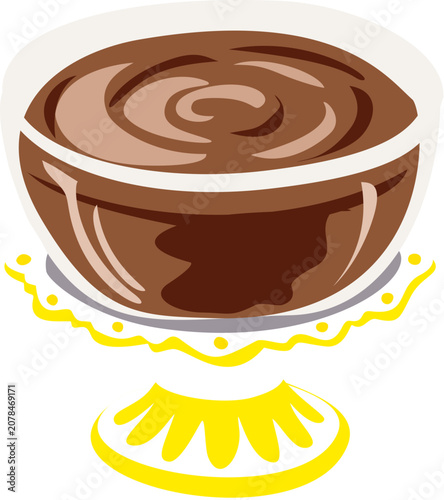 vector illustration of a chocolate mousse
