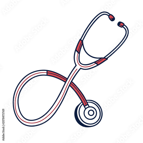 Clean and simple line art stethoscope vector icon isolated on plain white background