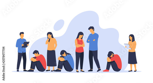 Mental Health Support Group: People sharing feelings, depression, anxiety, therapy session