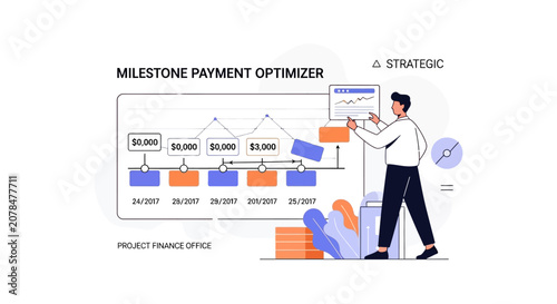 Milestone Payment Optimizer Strategy with Business Man Analyzing Chart