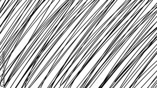細字のボールペンで画面を乱雑に斜めに塗り潰した手描きアニメーション。モノクロのループする落書き背景。Scribble Design Artwork