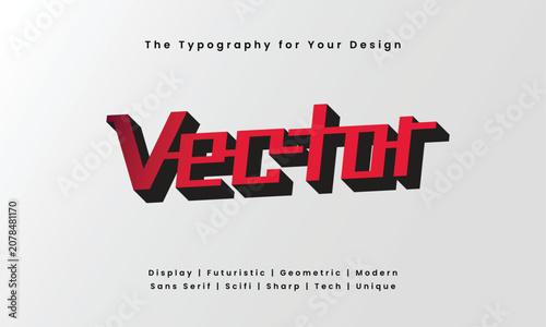 Vector Futuristic Red Gradient Typography with Modern Unique Font Style on White Background