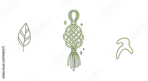 Cuadro en lienzo Hand drawn macrame knot illustration.