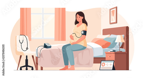Pregnant Woman Receiving Medical Check-up in Cozy Room