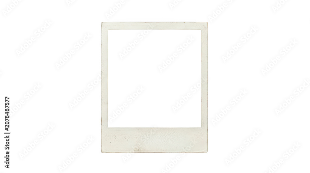 Obraz premium Old vintage polaroid photo frame with worn texture isolated on transparent background