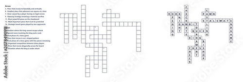 Foto Chess Terms Crossword Educational Worksheet