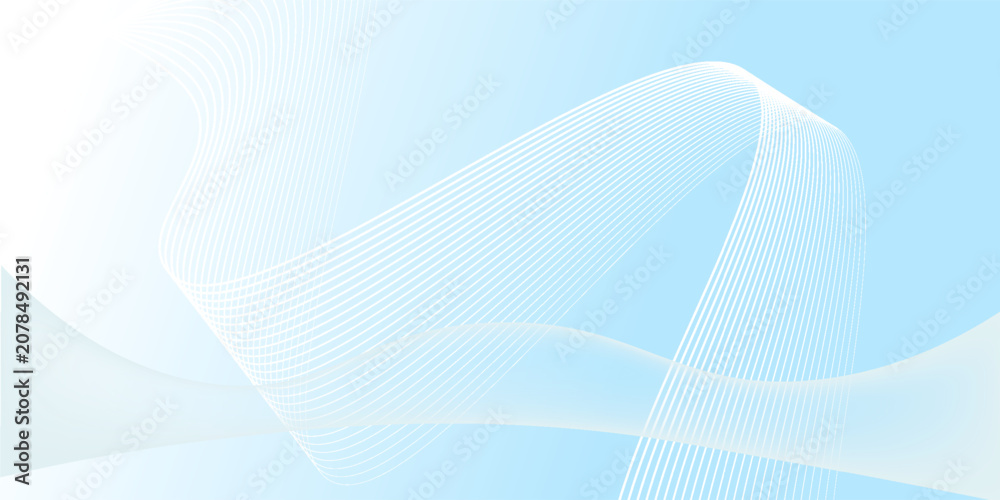 Fototapeta premium Abstract white wavy glowing lines on a blue background. Futuristic digital high-technology pattern. Health Care concept. Vector