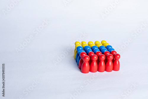 Venezuelan flag created with colorful peg figures representing national identity and unity