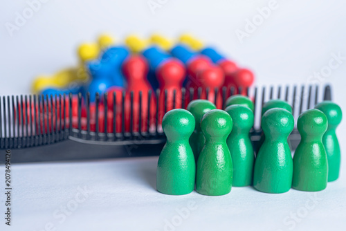 Close up of miniature figures symbolizing disaster response and evacuation
